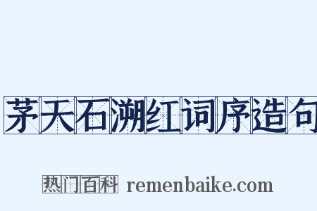 茅天石溯红词序造句是什么意思的图片